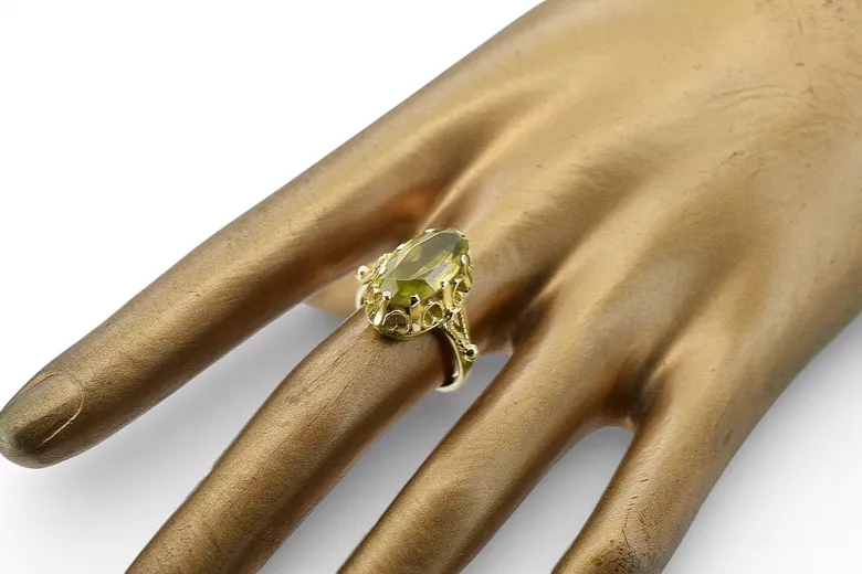 Žlutý peridot 14k žluté zlato  Vintage Jewlery vrc134y